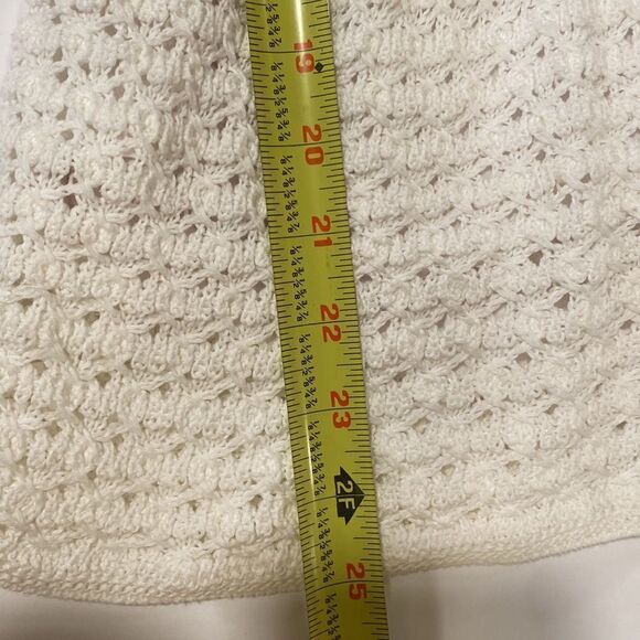 ❤️Last Chance Talbots white short sleeve cotton crochet peplum blouse top size M - Picture 8 of 8